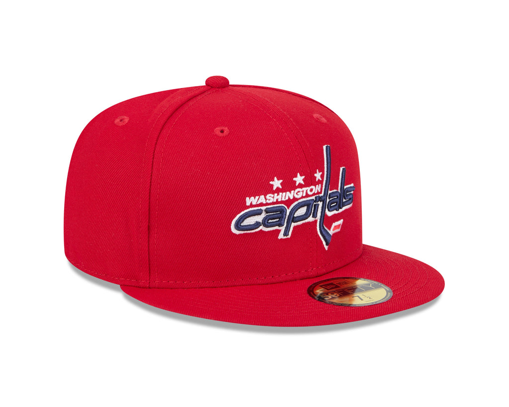 Washington Capitals Red Basic New Era 59FIFTY Fitted Hat product image 3, provided for visual reference and product detail