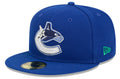 Vancouver Canucks Royal Basic New Era 59FIFTY Fitted Hat product image 1, provided for visual reference and product detail