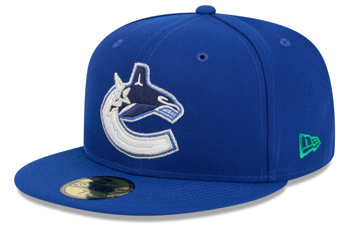 Vancouver Canucks Royal Basic New Era 59FIFTY Fitted Hat product image 1, provided for visual reference and product detail