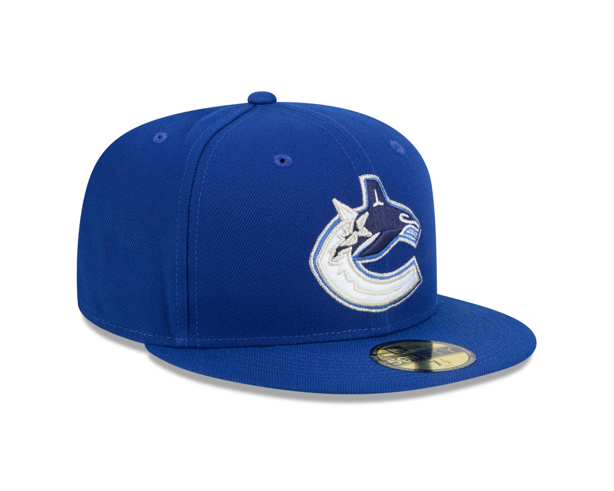 Vancouver Canucks Royal Basic New Era 59FIFTY Fitted Hat product image 3, provided for visual reference and product detail
