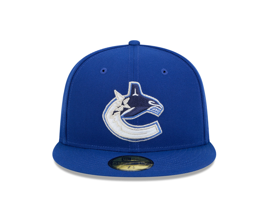 Vancouver Canucks Royal Basic New Era 59FIFTY Fitted Hat product image 2, provided for visual reference and product detail