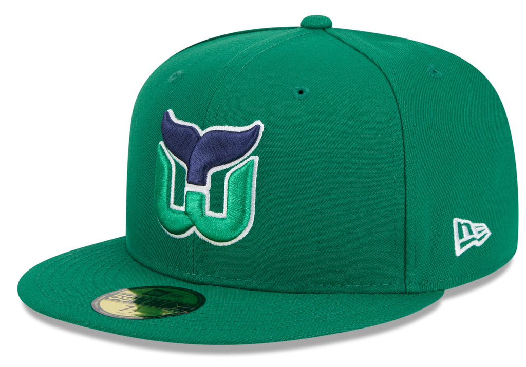 Hartford Whalers Kelly Green Basic New Era 59FIFTY Fitted Hat product image 1, provided for visual reference and product