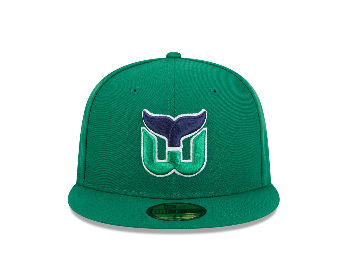 Hartford Whalers Kelly Green Basic New Era 59FIFTY Fitted Hat product image 2, provided for visual reference and product