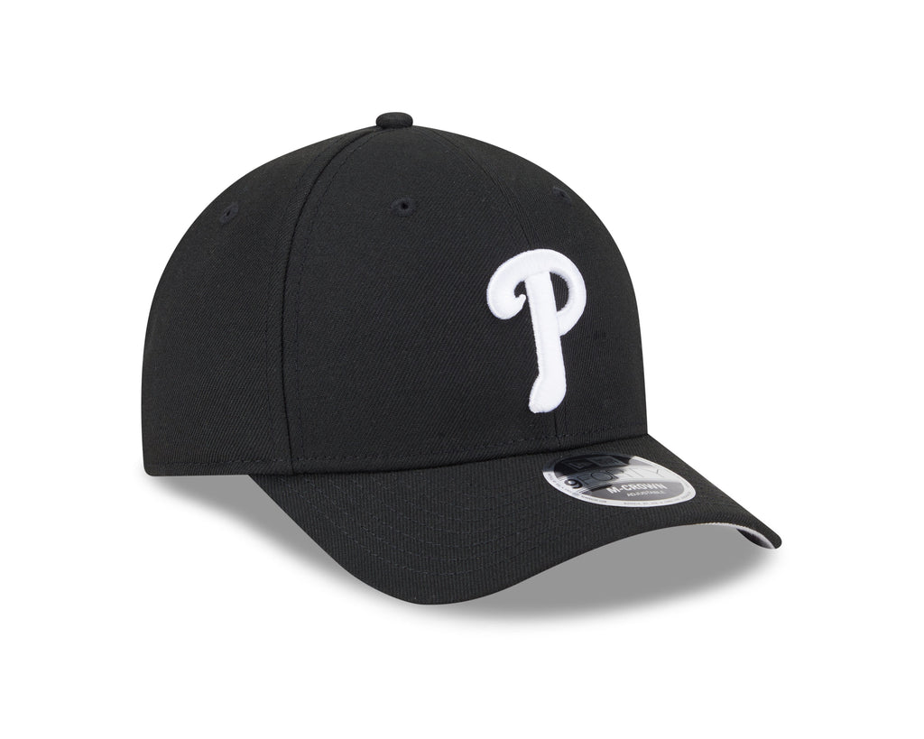 Philadelphia Phillies Black and White New Era M-Crown 9FORTY Adjustable Hat product image 3, provided for visual reference