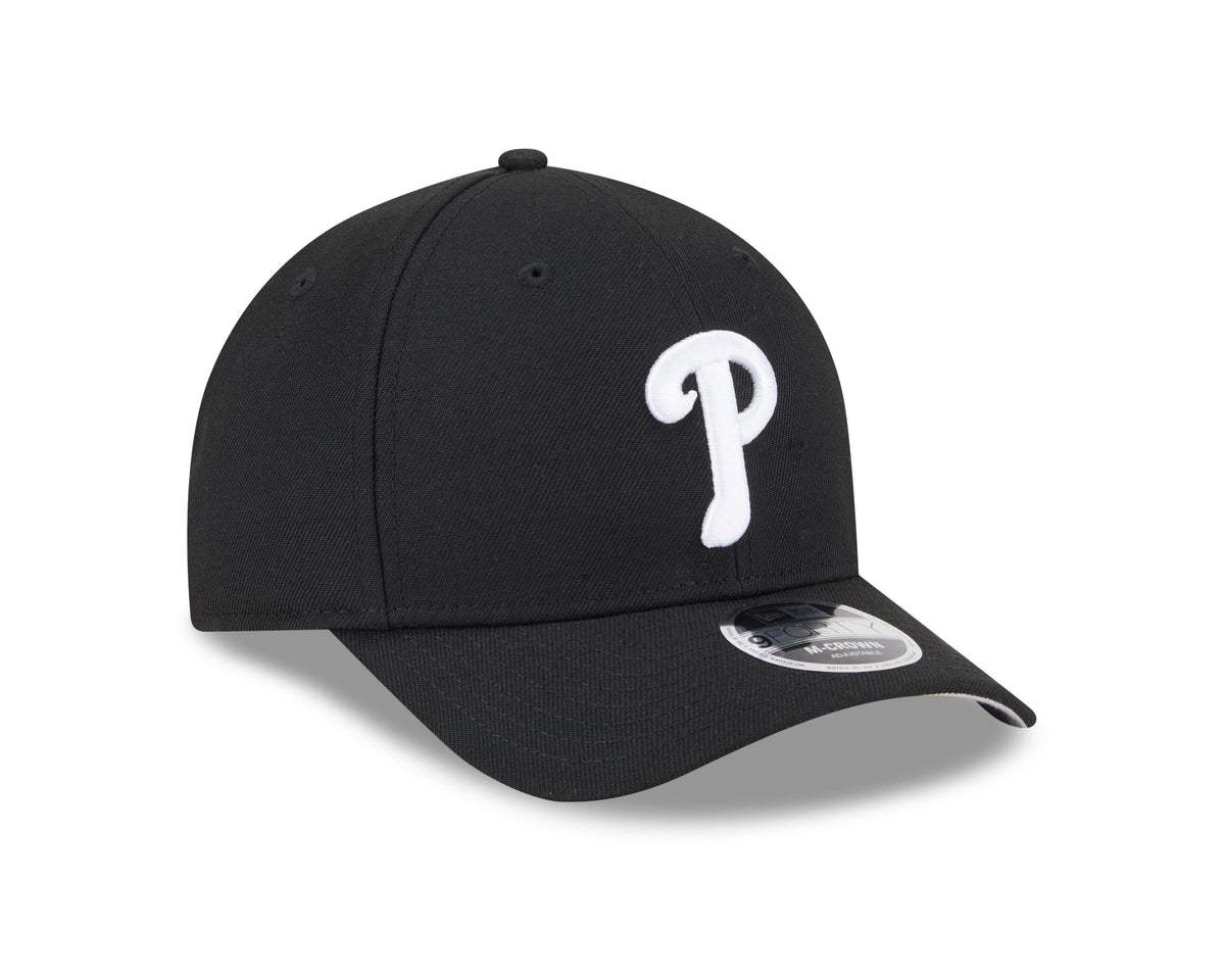 Philadelphia Phillies Black and White New Era M-Crown 9FORTY Adjustable Hat product image 3, provided for visual reference