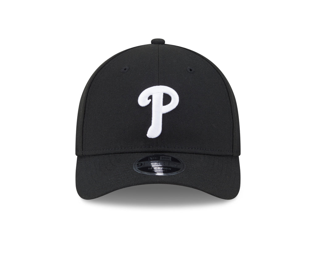 Philadelphia Phillies Black and White New Era M-Crown 9FORTY Adjustable Hat product image 2, provided for visual reference