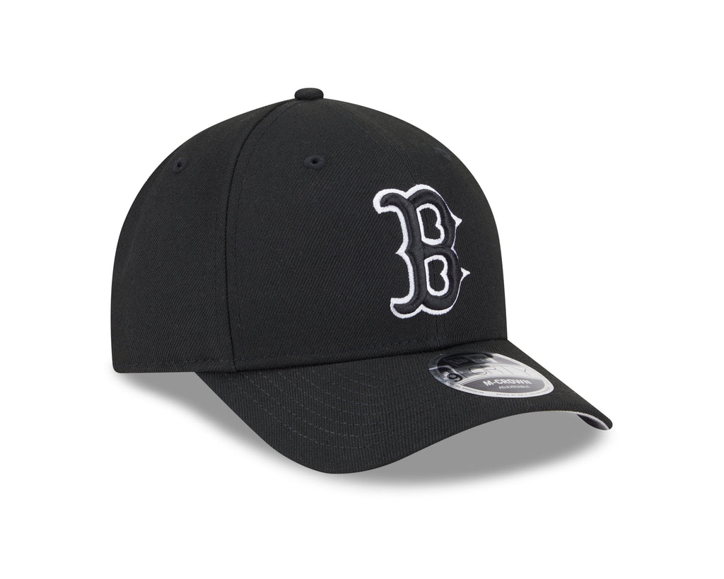 Boston Red Sox Black and White New Era M-Crown 9FORTY Adjustable Hat product image 3, provided for visual reference and