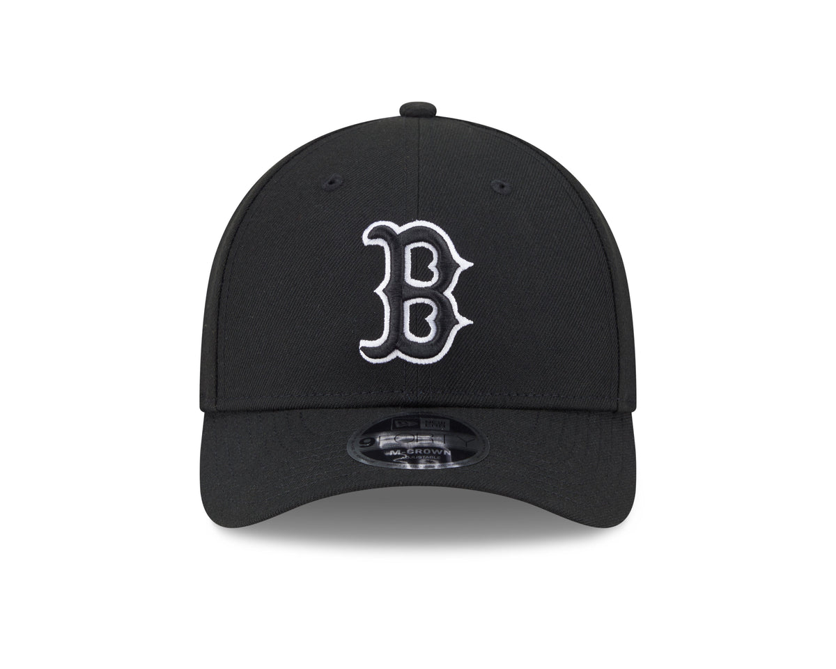 Boston Red Sox Black and White New Era M-Crown 9FORTY Adjustable Hat product image 2, provided for visual reference and