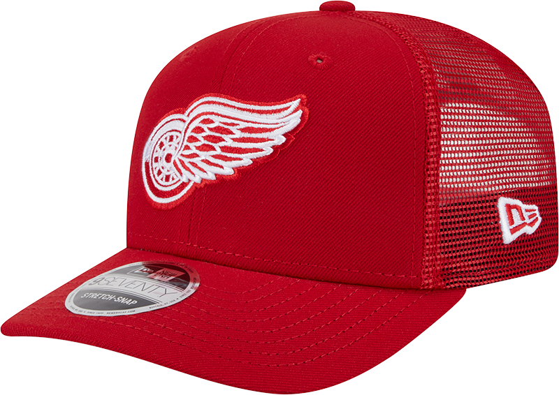 Detroit Red Wings New Era Red New Era 9SEVENTY Trucker Hat for Men product image 1, provided for visual reference and