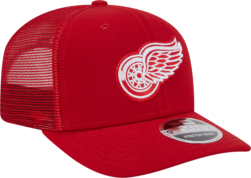 Detroit Red Wings New Era Red New Era 9SEVENTY Trucker Hat for Men product image 3, provided for visual reference and