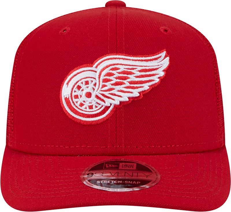 Detroit Red Wings New Era Red New Era 9SEVENTY Trucker Hat for Men product image 2, provided for visual reference and