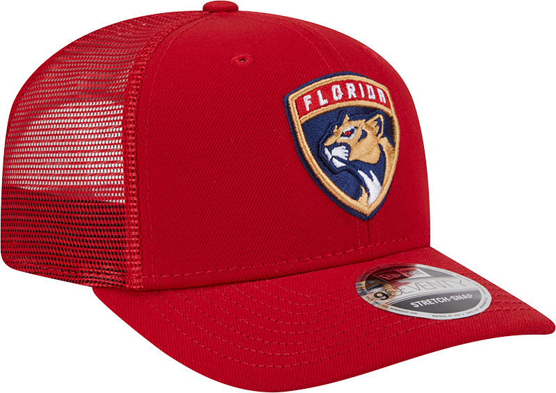 Florida Panthers New Era Red New Era 9SEVENTY Trucker Hat for Men product image 3, provided for visual reference and product