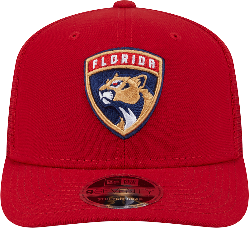 Florida Panthers New Era Red New Era 9SEVENTY Trucker Hat for Men product image 2, provided for visual reference and product
