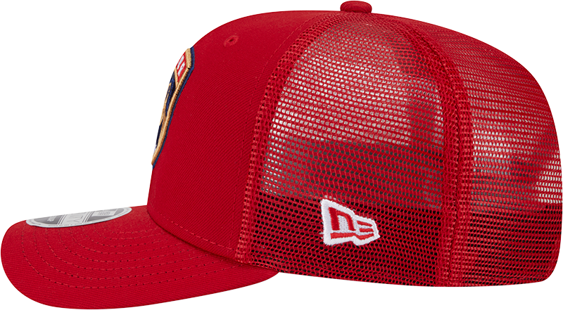 Florida Panthers New Era Red New Era 9SEVENTY Trucker Hat for Men product image 5, provided for visual reference and product