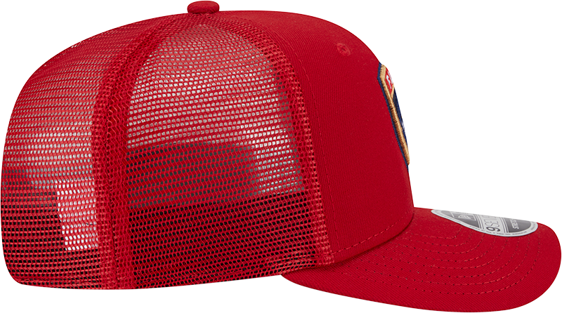 Florida Panthers New Era Red New Era 9SEVENTY Trucker Hat for Men product image 4, provided for visual reference and product