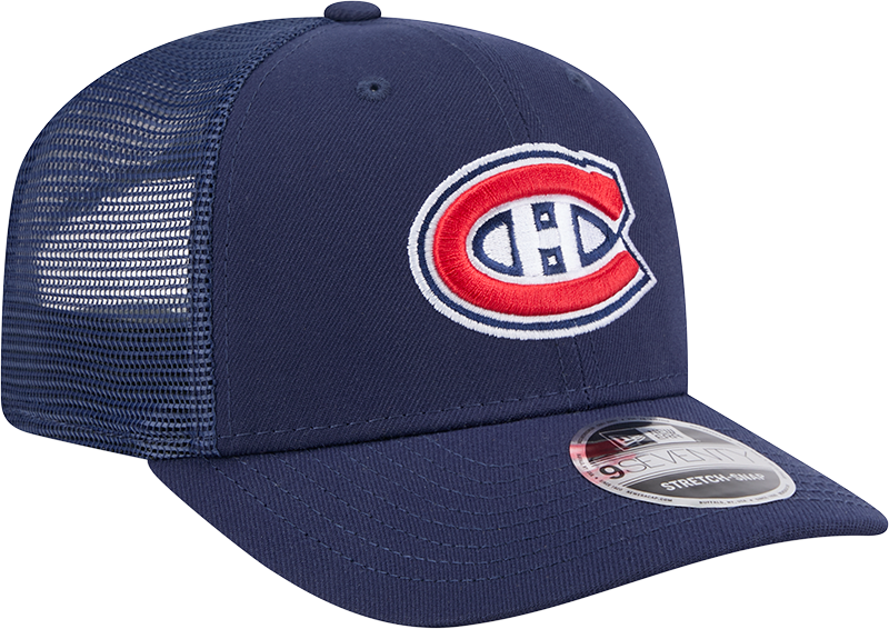 Montreal Canadiens New Era Navy New Era 9SEVENTY Trucker Hat for Men product image 3, provided for visual reference and