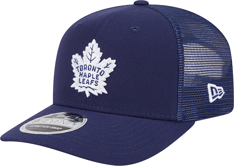 Toronto Maple Leafs New Era Navy New Era 9SEVENTY Trucker Hat for Men product image 1, provided for visual reference and