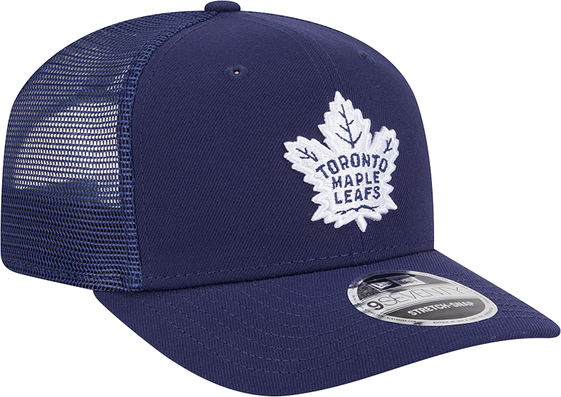 Toronto Maple Leafs New Era Navy New Era 9SEVENTY Trucker Hat for Men product image 3, provided for visual reference and