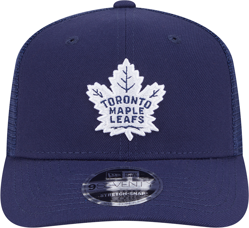 Toronto Maple Leafs New Era Navy New Era 9SEVENTY Trucker Hat for Men product image 2, provided for visual reference and