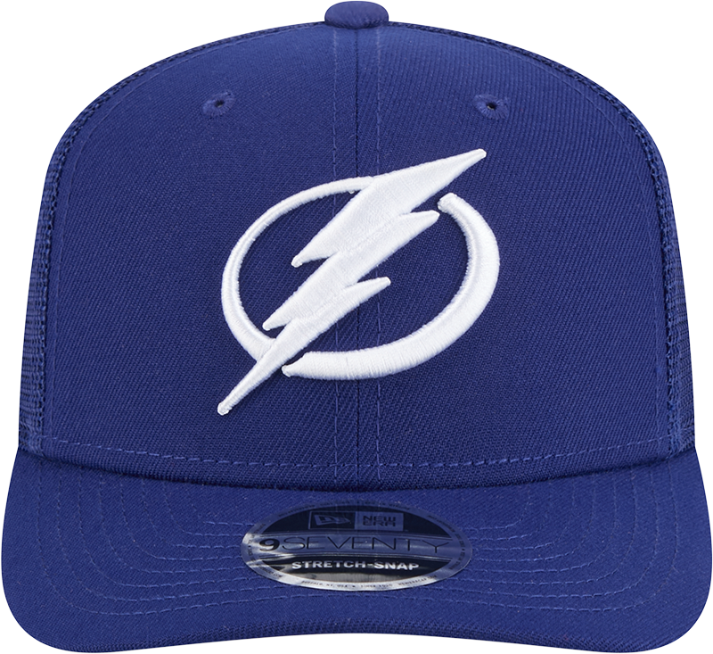 Tampa Bay Lightning New Era Royal New Era 9SEVENTY Trucker Hat for Men product image 2, provided for visual reference and
