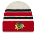 Chicago Blackhawks New Era Logo Red Vintage Cuffed Knit product image 1, provided for visual reference and product detail