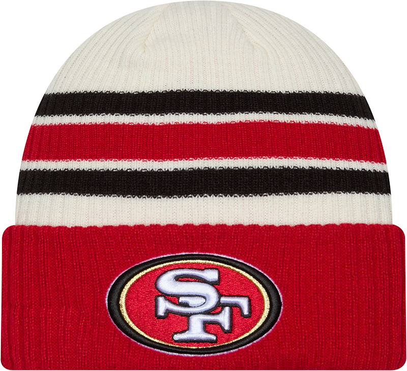 San Francisco 49ers New Era Vintage Cuffed Knit Hat product image 1, provided for visual reference and product detail review