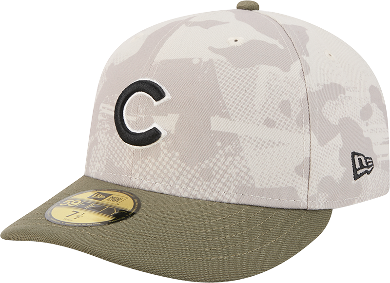 Chicago Cubs 2025 Armed Forces Day New Era Camo 59FIFTY Fitted Hat product image 1, provided for visual reference and