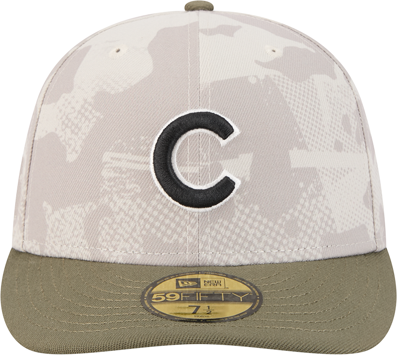 Chicago Cubs 2025 Armed Forces Day New Era Camo 59FIFTY Fitted Hat product image 2, provided for visual reference and
