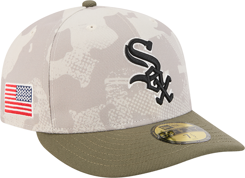 Chicago White Sox 2025 Armed Forces Day New Era Camo 59FIFTY Fitted Hat product image 3, provided for visual reference and