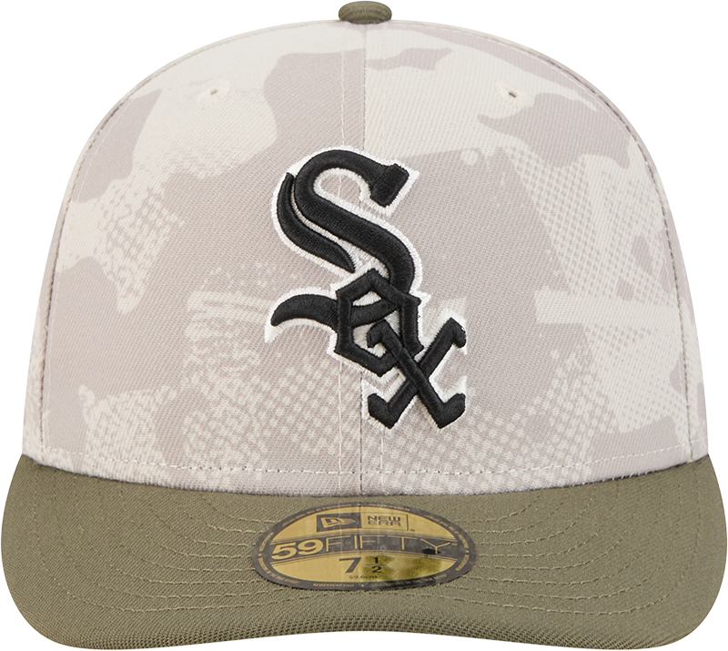 Chicago White Sox 2025 Armed Forces Day New Era Camo 59FIFTY Fitted Hat product image 2, provided for visual reference and