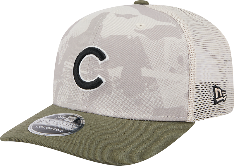 Chicago Cubs New Era Camo 2025 Armed Forces Day 9SEVENTY Trucker Hat product image 1, provided for visual reference and