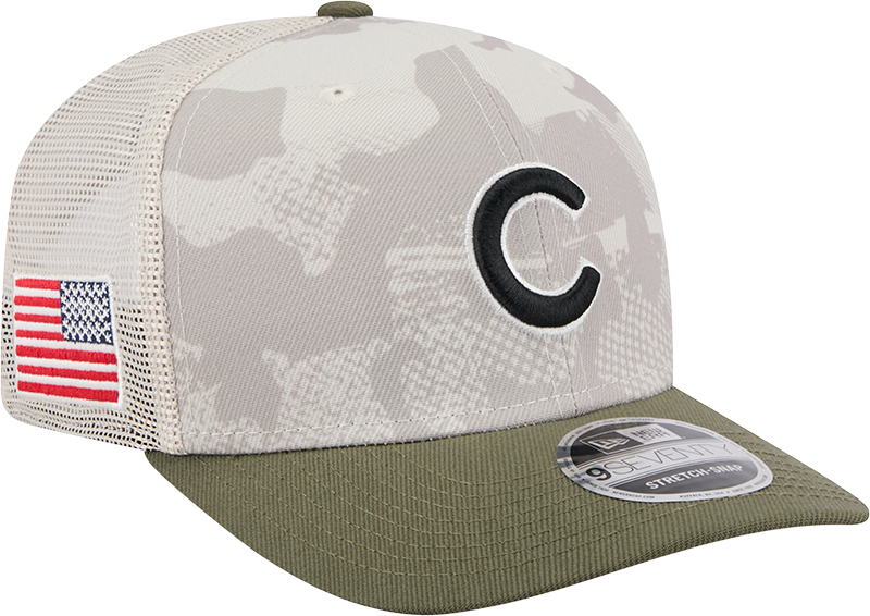 Chicago Cubs New Era Camo 2025 Armed Forces Day 9SEVENTY Trucker Hat product image 3, provided for visual reference and
