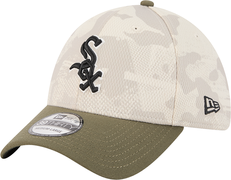 Chicago White Sox Camo 2025 Armed Forces Day New Era 39THIRTY Flex Hat product image 1, provided for visual reference and