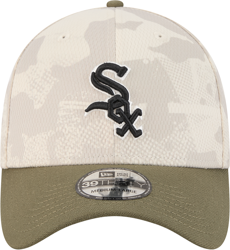 Chicago White Sox Camo 2025 Armed Forces Day New Era 39THIRTY Flex Hat product image 2, provided for visual reference and