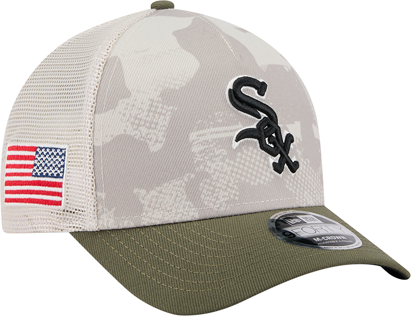 Chicago White Sox 2025 Armed Forces Day Camo New Era 9FORTY M-Crown Trucker Adjustable Hat product image 3, provided for