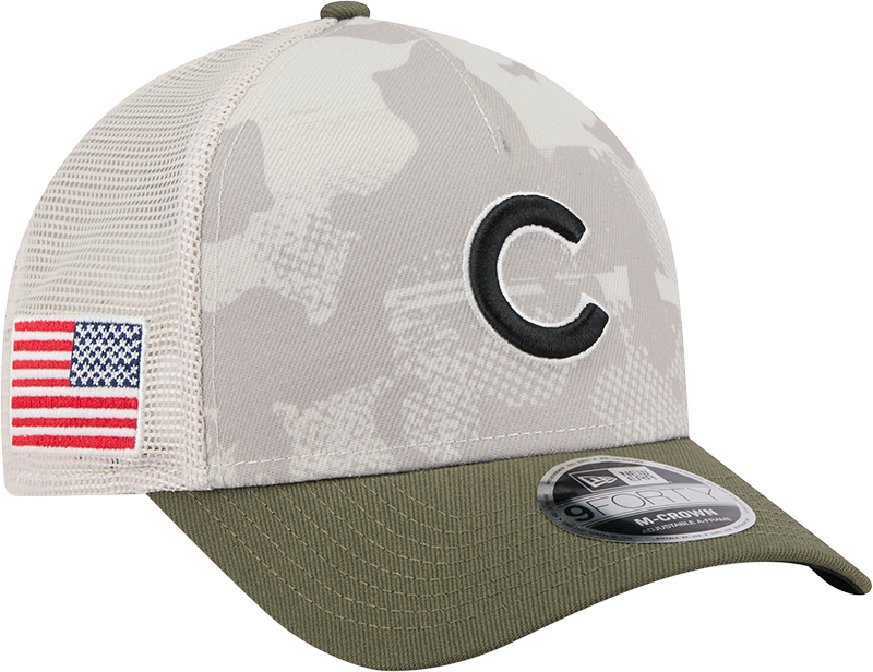 Chicago Cubs 2025 Armed Forces Day Camo New Era 9FORTY M-Crown Trucker Adjustable Hat product image 3, provided for visual