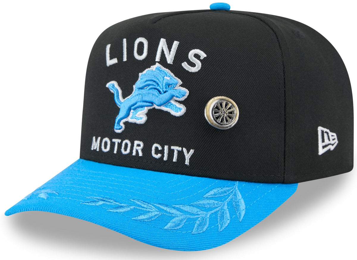 Detroit Lions New Era Black 2025 On Stage NFL Draft A-Frame 59FIFTY Fitted Hat for Men product image 1, provided for visual