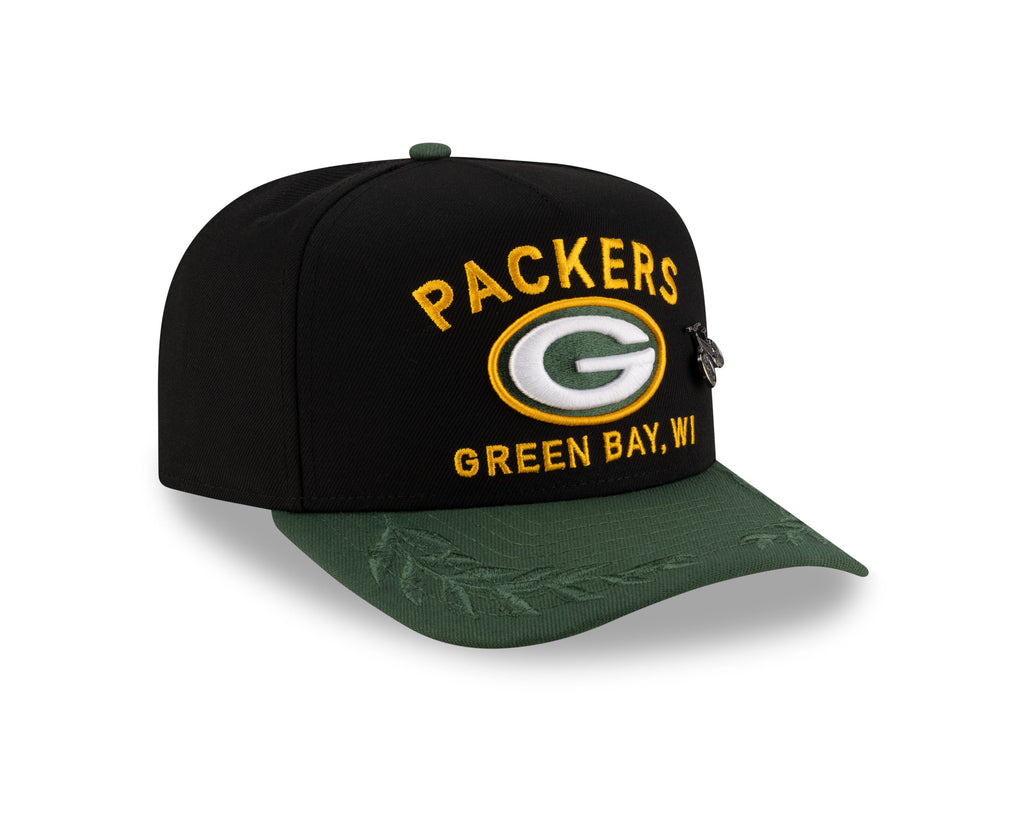 Green Bay Packers New Era Black 2025 On Stage NFL Draft A-Frame 59FIFTY Fitted Hat for Men product image 3, provided for