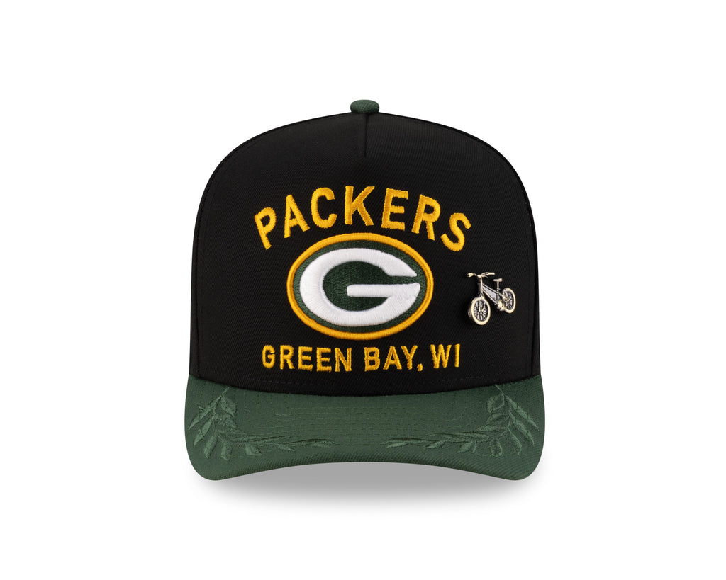 Green Bay Packers New Era Black 2025 On Stage NFL Draft A-Frame 59FIFTY Fitted Hat for Men product image 2, provided for