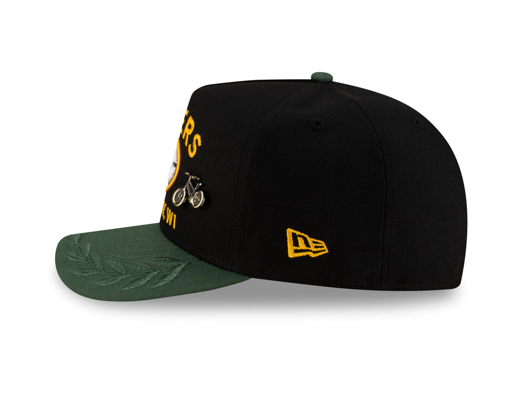 Green Bay Packers New Era Black 2025 On Stage NFL Draft A-Frame 59FIFTY Fitted Hat for Men product image 4, provided for