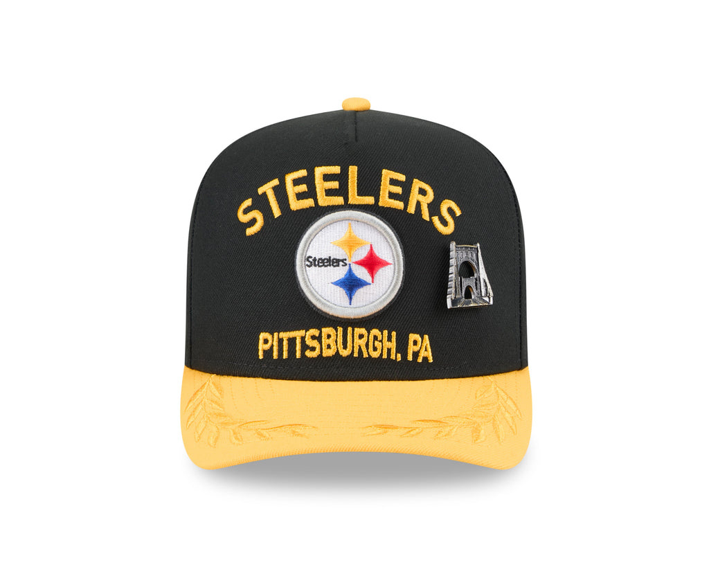 Pittsburgh Steelers New Era Black 2025 On Stage NFL Draft A-Frame 59FIFTY Fitted Hat for Men product image 2, provided for