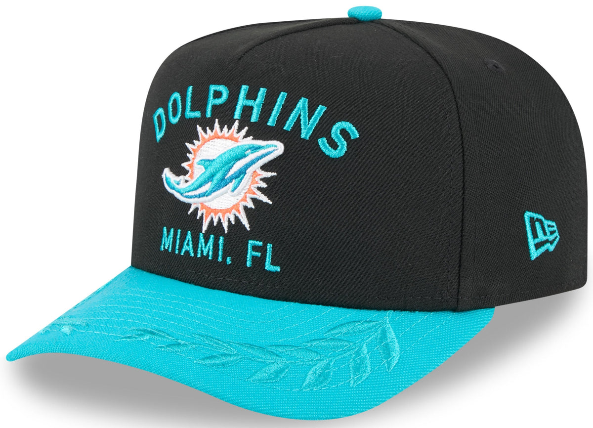 Miami Dolphins New Era 2025 NFL Draft Black A-Frame 9FIFTY Snapback Adjustable Hat for Men product image 1, provided for