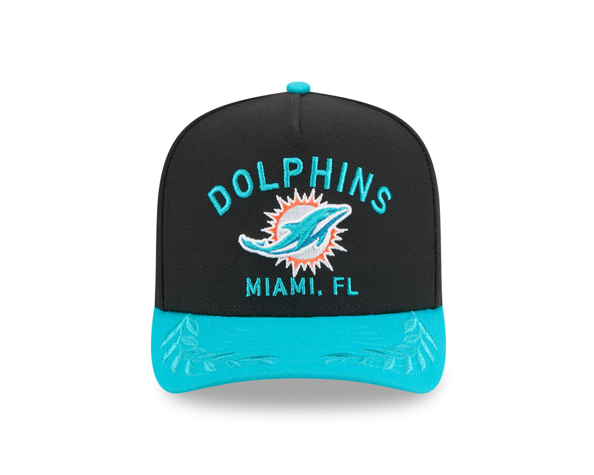 Miami Dolphins New Era 2025 NFL Draft Black A-Frame 9FIFTY Snapback Adjustable Hat for Men product image 2, provided for