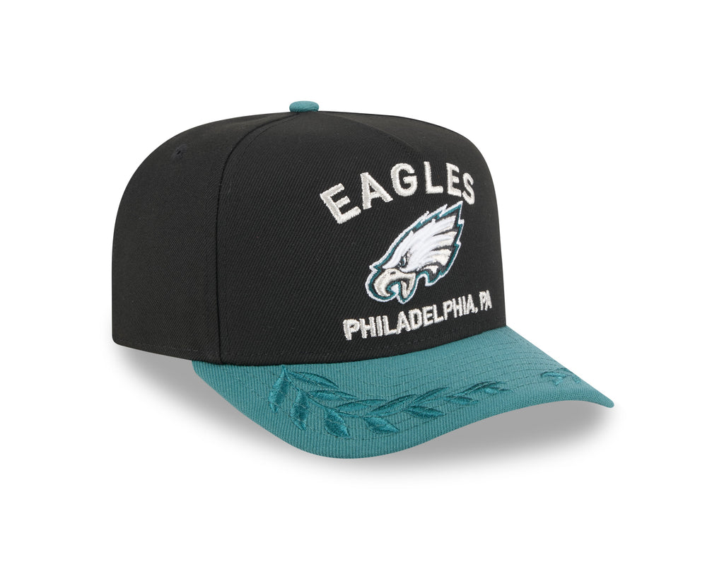 Philadelphia Eagles New Era 2025 NFL Draft Black A-Frame 9FIFTY Snapback Adjustable Hat for Men product image 3, provided