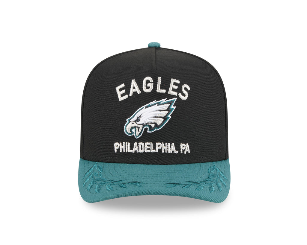 Philadelphia Eagles New Era 2025 NFL Draft Black A-Frame 9FIFTY Snapback Adjustable Hat for Men product image 2, provided