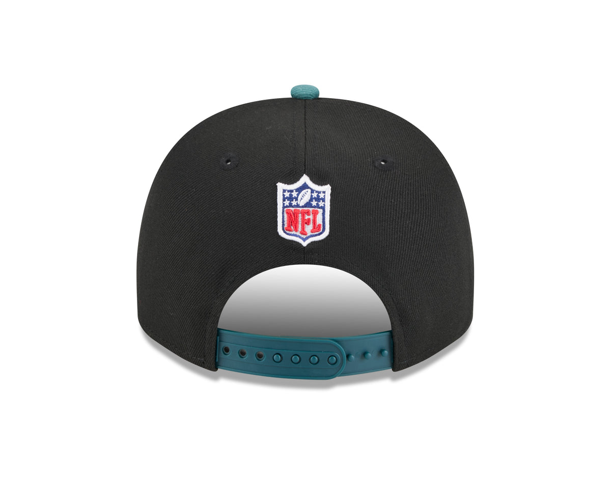 Philadelphia Eagles New Era 2025 NFL Draft Black A-Frame 9FIFTY Snapback Adjustable Hat for Men product image 6, provided