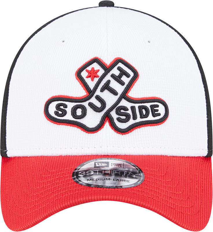Chicago White Sox New Era 2025 City Connect Batting Practice 39THIRTY Flex Hat - White/Red product image 2, provided for