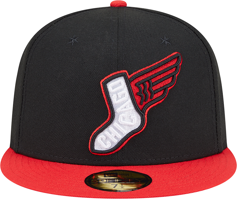 Chicago White Sox New Era 2025 City Connect Alternate 59FIFTY Fitted Hat - Black/Red product image 2, provided for visual