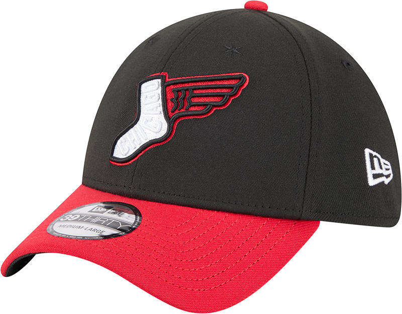 Chicago White Sox 2025 City Connect Alternate Black/Red New Era 39THIRTY Flex Fit Hat product image 1, provided for visual
