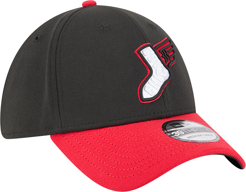 Chicago White Sox 2025 City Connect Alternate Black/Red New Era 39THIRTY Flex Fit Hat product image 3, provided for visual